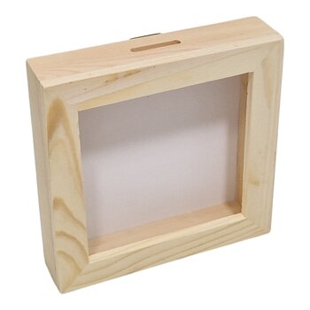 Spaarpot plexiglas met witte achtergrond