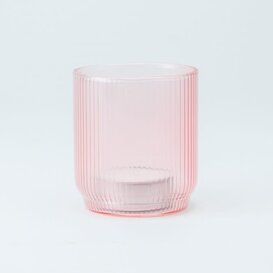 Theelichthouder Geribbeld - Blush