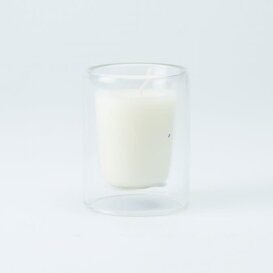 Dubbelwandig Glaasje Met Kaars - Transparant (klein)