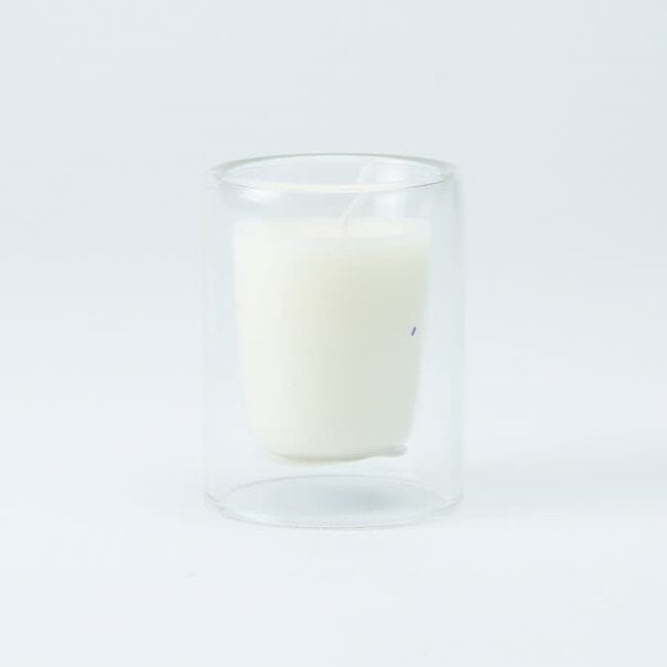 Dubbelwandig Glaasje Met Kaars - Transparant (klein)