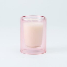 Dubbelwandig Glaasje Met Kaars - Blush (klein)