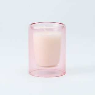 Dubbelwandig Glaasje Met Kaars - Blush (klein)