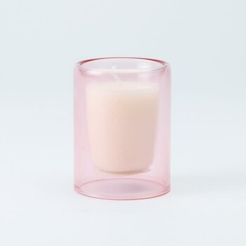 Dubbelwandig Glaasje Met Kaars - Blush (klein)