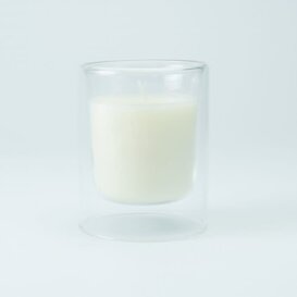 Dubbelwandig Glas Met Kaars - Transparant (groot)