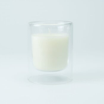 Dubbelwandig Glas Met Kaars - Transparant (groot)