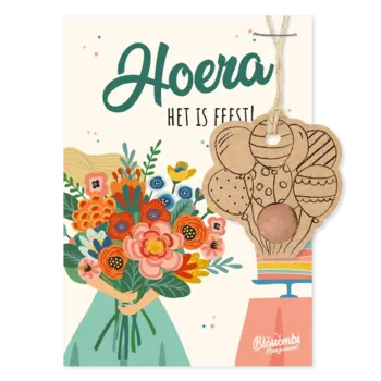 Blossombs | Hanger Ballonnen Op Kaart - Hoera, Het is Feest
