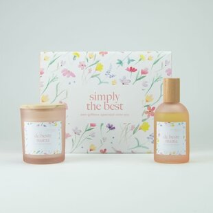 Luxegiftbox Geurkaars & Roomspray Gevuld - Simply The Best (Blush)