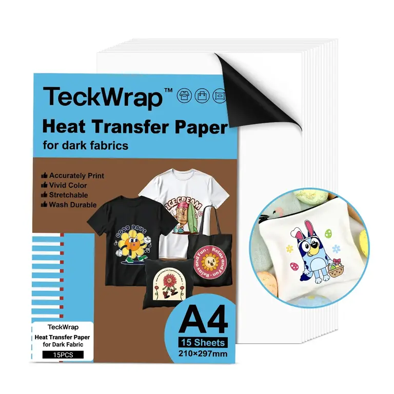 TeckwrapCraft | Inkjet Heat Transfer Paper - Matte white A4 (15 stuks)