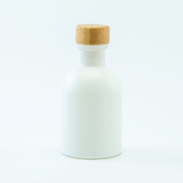 Luxe flesje Wit - Houten Dop 50ml