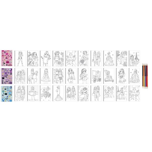 Besties | Fashion Colouring book A4