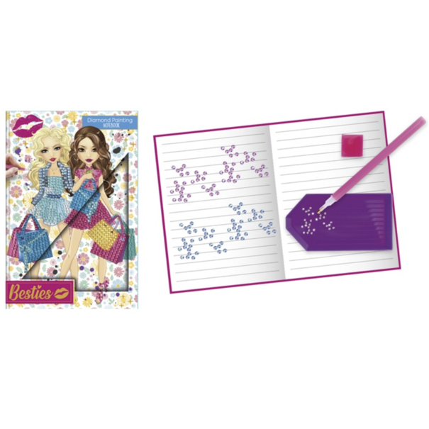 Besties | Diamond Painting A5 Hardcover Notebook (Blue)
