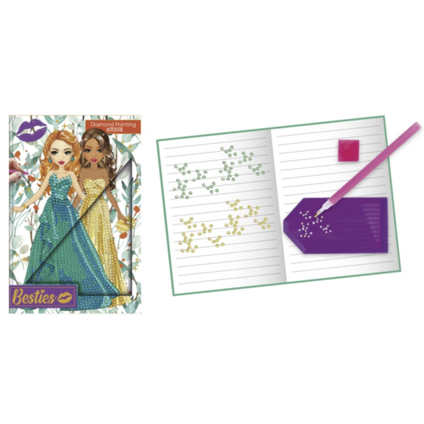 Besties | Diamond Painting A5 Hardcover Notebook (Orange)