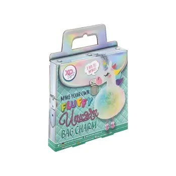 Make your own fluffy bag charm - Unicorn