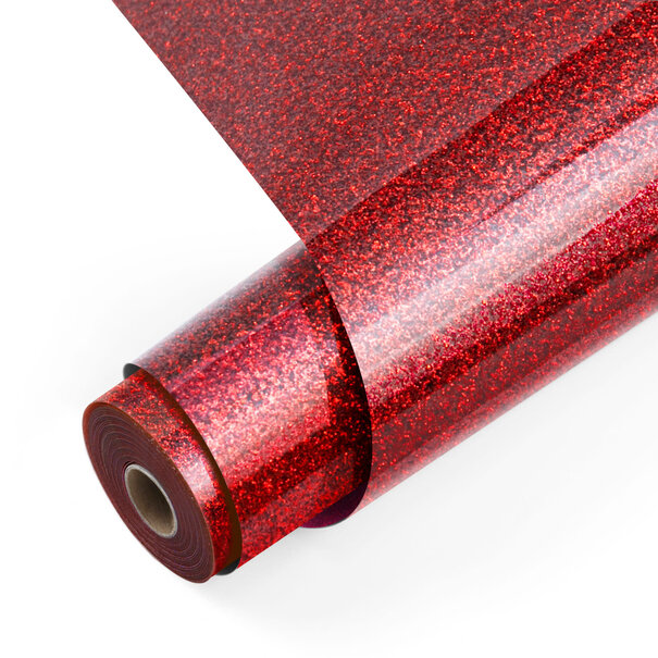 Loklik | LOKLiK Heat Transfer Vinyl Glitter - Red - 30.5cm x 90 cm