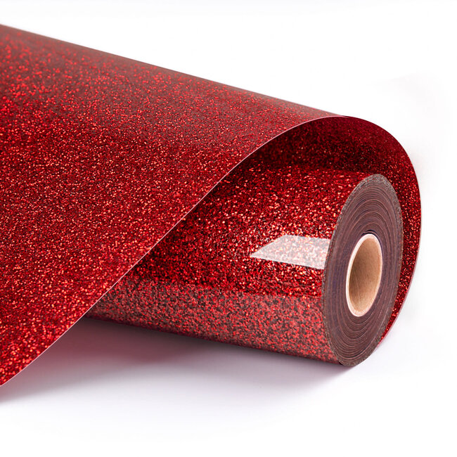 LOKLiK Heat Transfer Vinyl Glitter - Red - 30.5cm x 90 cm