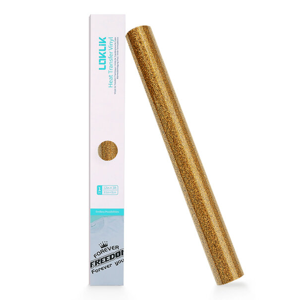 Loklik | LOKLiK Heat Transfer Vinyl Glitter - Gold - 30.5cm x 90 cm