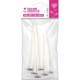 Kaarsenlonten met houder 150 mm (6st)