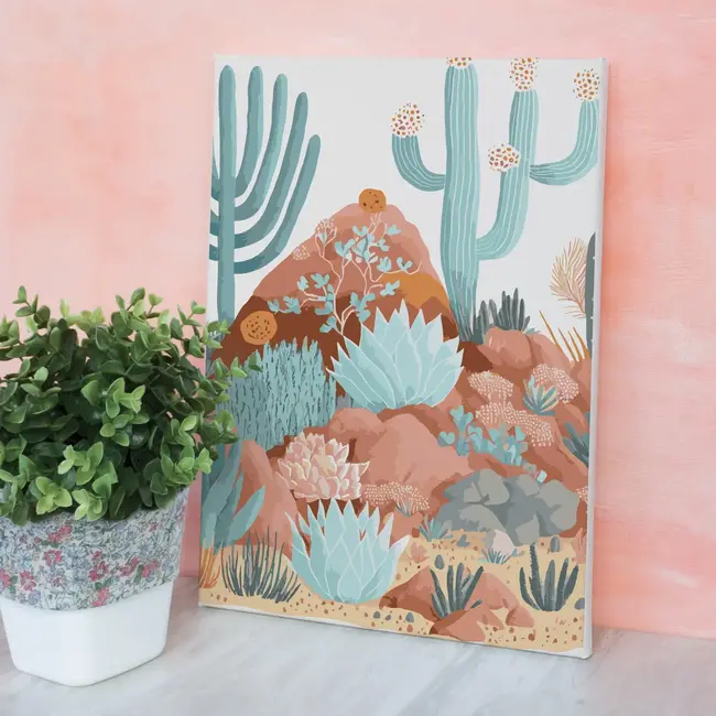 Schilderen op nummer - Cactus (20cm x 30cm)