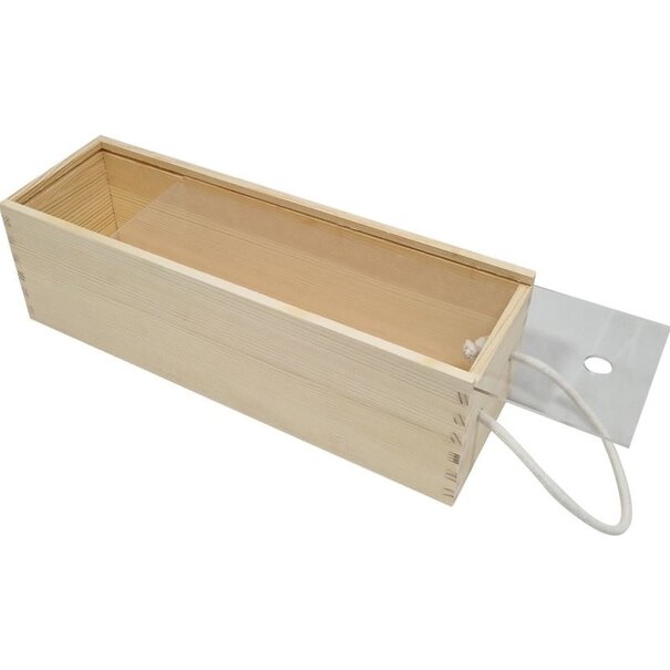 Wijnkist 1 fles grenen met plexiglas schuifdeksel