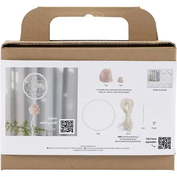 Creativ Company | Mini Hobbyset Macramé - Dromenvanger met rozenkwarts