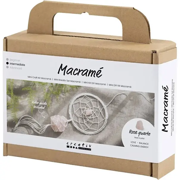 Creativ Company | Mini Hobbyset Macramé - Dromenvanger met rozenkwarts