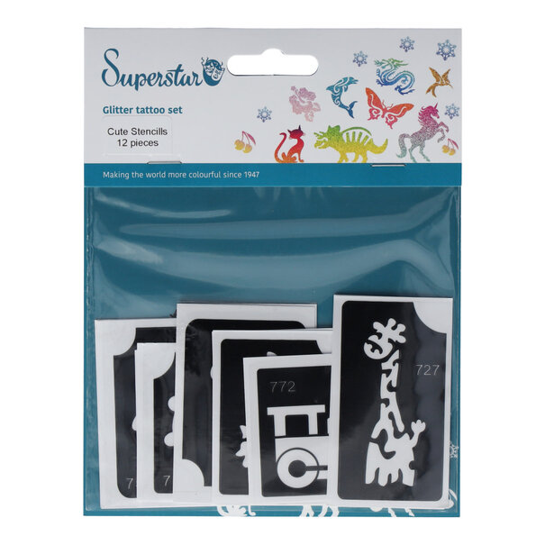 Superstar | Cute Glittertattoo Stencils (12 pcs)