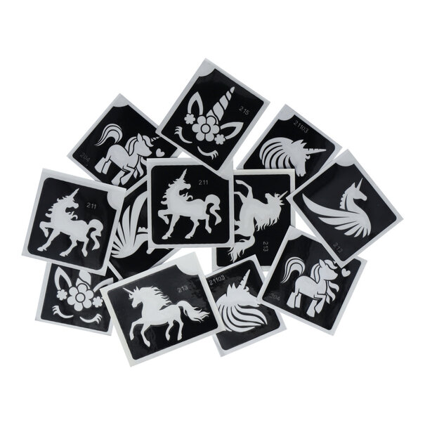 Superstar | Unicorn Glittertattoo Stencils (12 pcs)