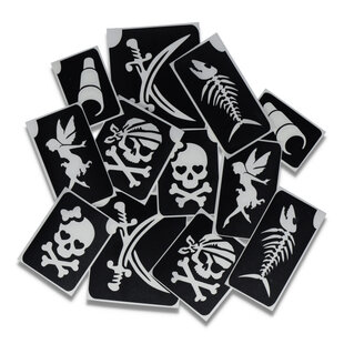 Pirate Glittertattoo Stencils (12 pcs)