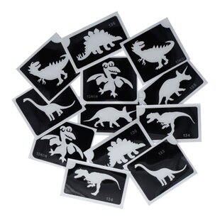 Dino Glittertattoo Stencils (12 pcs)