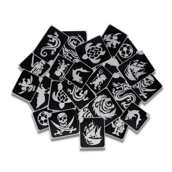 Adventure XL Glittertattoo Stencils (24 pcs)