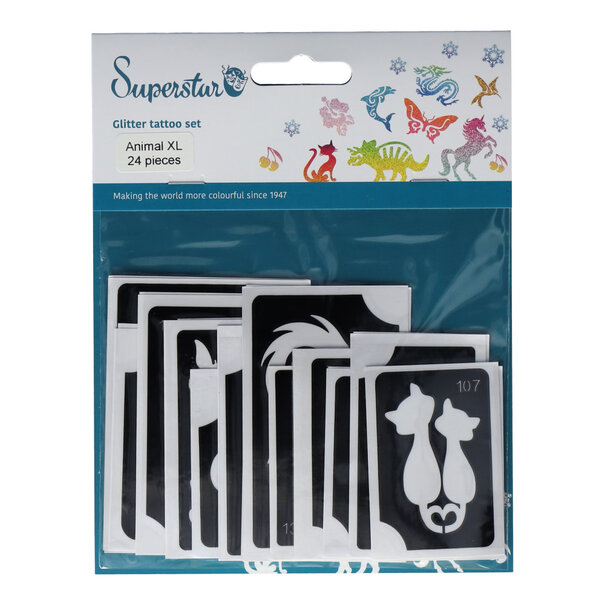 Superstar | Animal XL Glittertattoo Stencils (24 pcs)