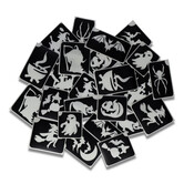 Halloween XL Glittertattoo Stencils (24 pcs)