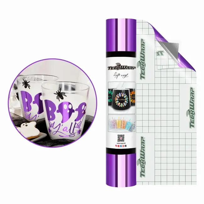 TeckwrapCraft Bubble Free Mirror Chrome Adhesive Vinyl - Purple Magic