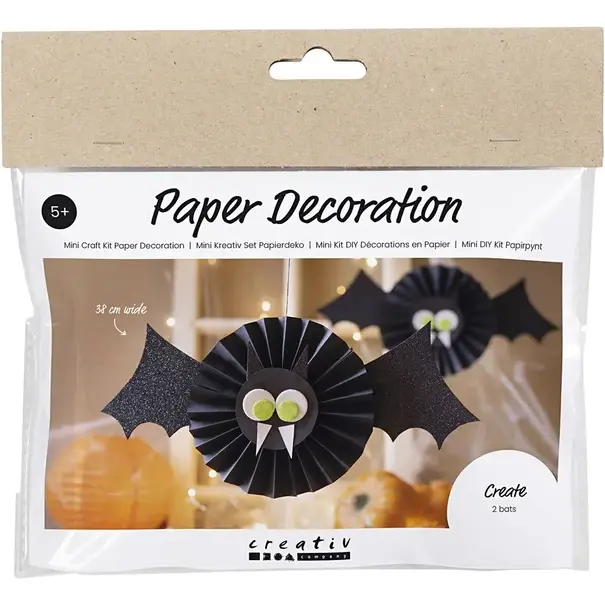 Creativ Company | Mini Hobbyset Decoraties van Papier - Vleermuizen