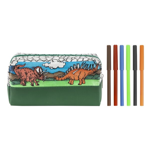 Kleur je eigen pennenzak - Dino