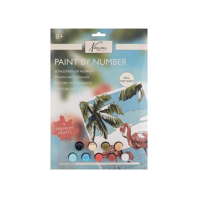Paint By Number On Cardboard -  Flamingo