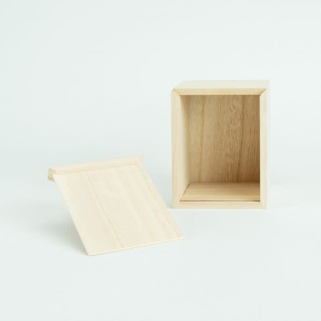 Houten kistje met schuifdeksel  (Small/ 12,5cm)