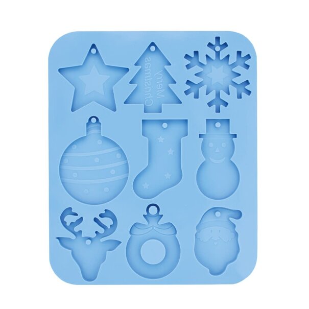 Jesmonite | Siliconen mal - Kerstmis hangers set