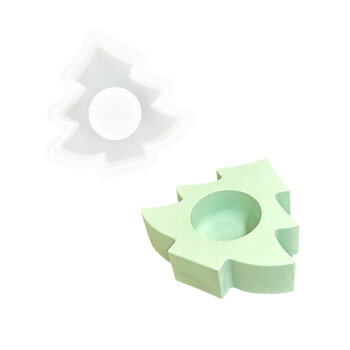 Jesmonite | Siliconen mal  - Kerstboom kaarsen­houder