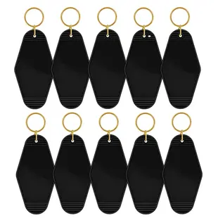 Motel Keychains Blanks - Black (10 pcs) TeckwrapCraft