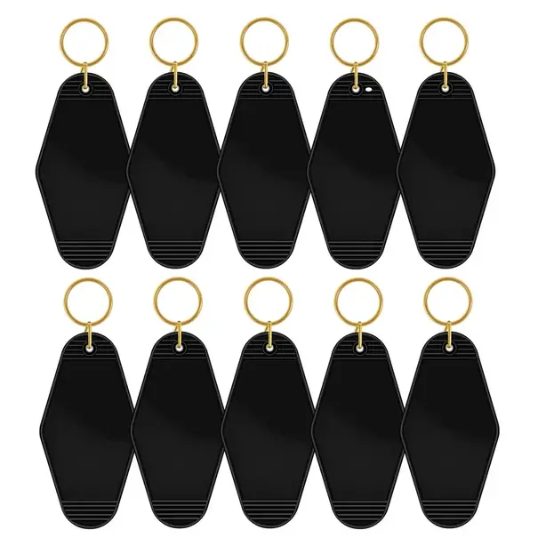 TeckwrapCraft | Motel Keychains Blanks - Black (10 pcs) TeckwrapCraft