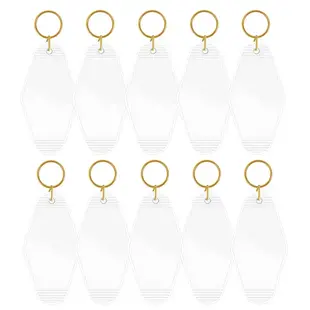 Motel Keychains Blanks - White (10 pcs) TeckwrapCraft