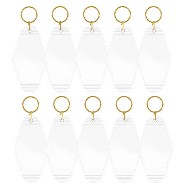 TeckwrapCraft | Motel Keychains Blanks - White (10 pcs) TeckwrapCraft