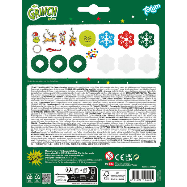 Totum |  The Grinch - Felt Hangers