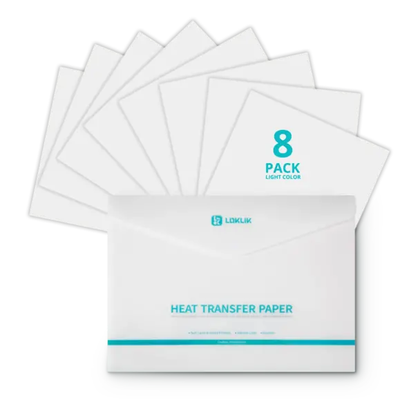 Loklik | LOKLiK Heat Transfer Paper Sheet - Light - 8 Pack