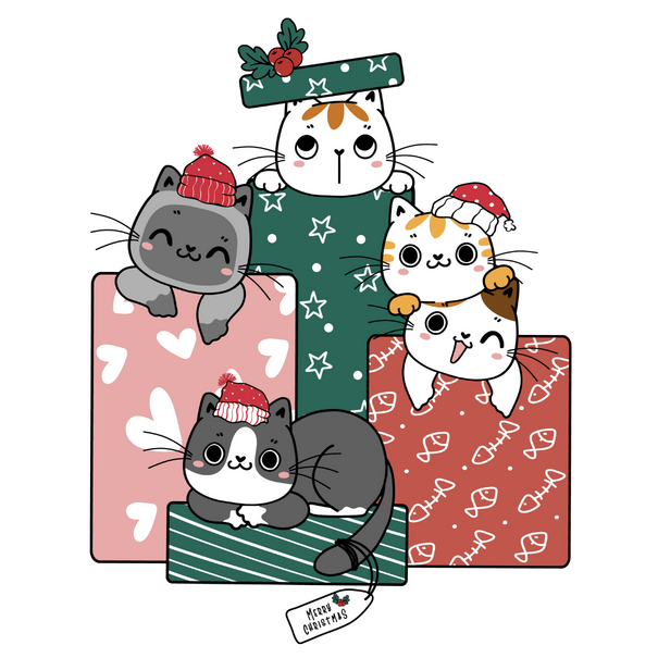 Feeërieke | Textieltransfer DTF "Purr-fectly Wrapped with Love" - SMALL