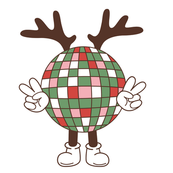 Feeërieke | Textieltransfer DTF "Rudolph’s Disco Fever" - SMALL