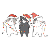 Textieltransfer DTF Set "Meowgical Christmas Lights" - BIG