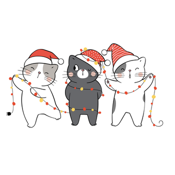 Feeërieke | Textieltransfer DTF Set "Meowgical Christmas Lights" - BIG