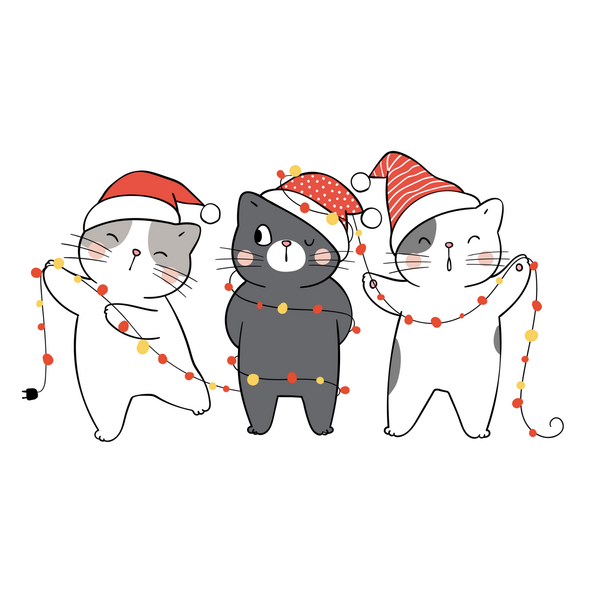 Feeërieke | Textieltransfer DTF Set "Meowgical Christmas Lights" - BIG